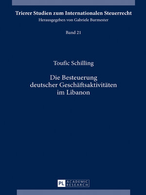 cover image of Die Besteuerung deutscher Geschäftsaktivitäten im Libanon